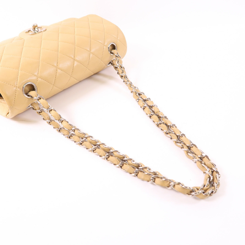 CHANEL 羊皮皮革Vintage Classic 23銀扣鏈帶肩背袋-6