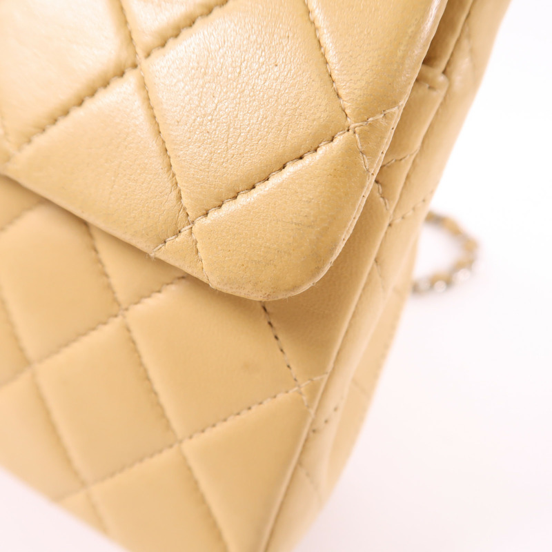 CHANEL 【激減優惠】羊皮皮革Vintage Classic 23銀扣鏈帶肩背袋-13