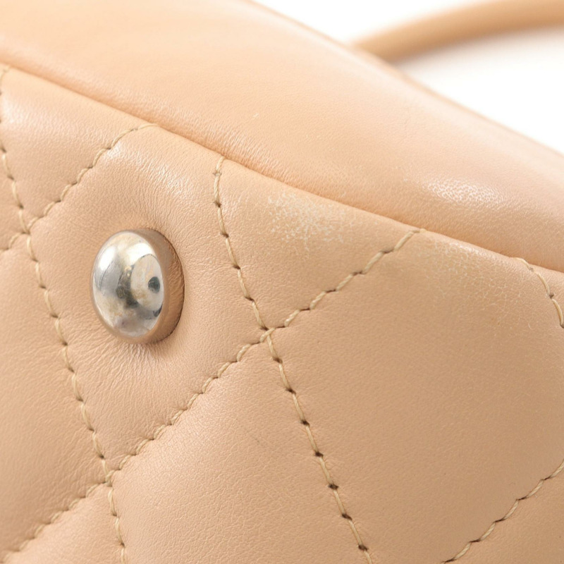 CHANEL Cambon Ligne 保齡球單肩包 A25171 漆皮米色 SHW CC Coco-10