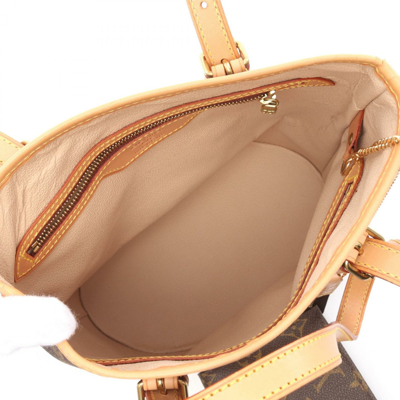 LOUIS VUITTON 水桶包 PM 單肩托特包 M42238 字母帆布 棕色 二手 LV-2