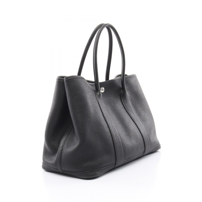 HERMES Garden party PM 手提包 Negonda 皮革 黑色 二手 女款 P SHW-1