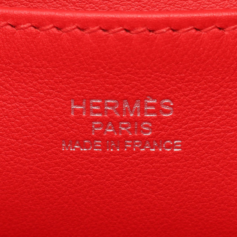 愛馬仕 Licol 17 肩背包 Evercolor 皮革 Rouge tomate 二手女士 D-3
