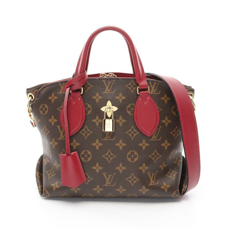 LOUIS VUITTON 花拉鍊托特包 PM 兩用單肩包 M44350 Monogram Lie de vin-0
