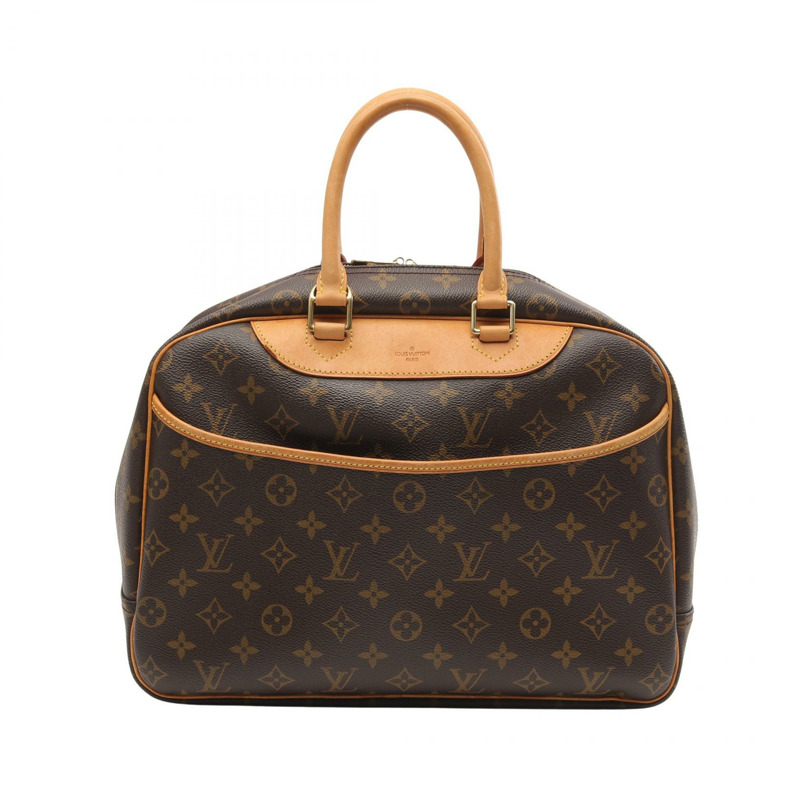 LOUIS VUITTON Deauville Bowling Vanity 手提包 M47270 Monogram 皮革 棕色 LV-0