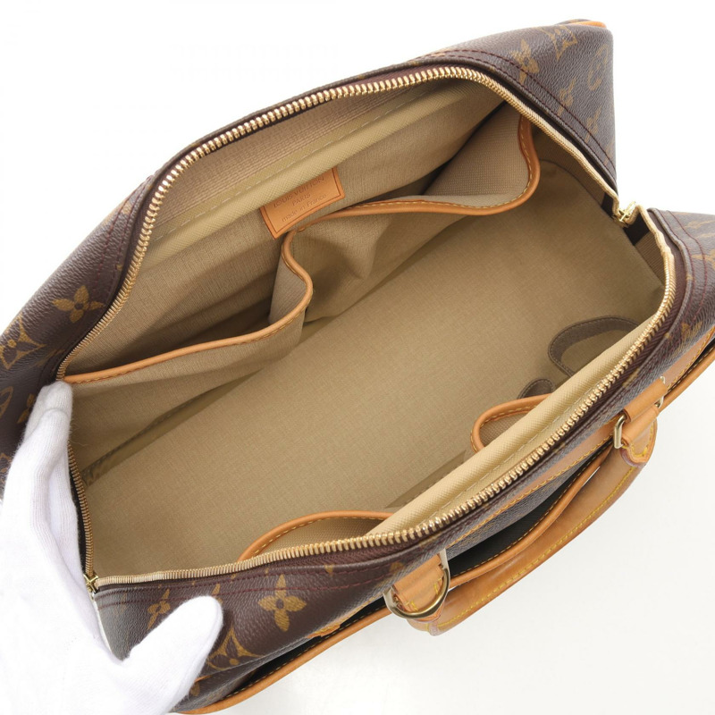 LOUIS VUITTON Deauville Bowling Vanity 手提包 M47270 Monogram 皮革 棕色 LV-2