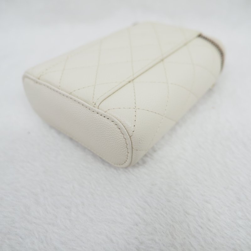 全新CHANEL 白金荔枝皮煙盒包-10