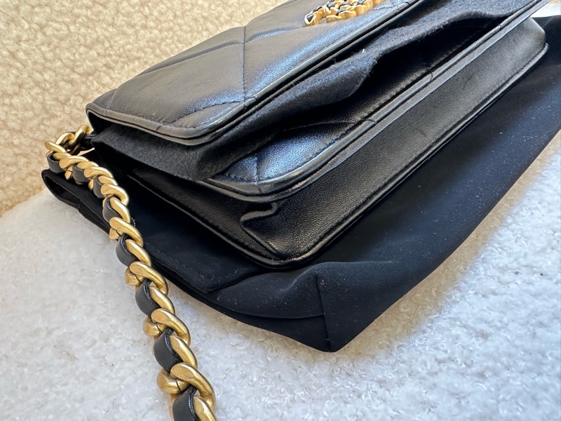 香奈兒19bag woc黑金鏈條包23年晶片-2