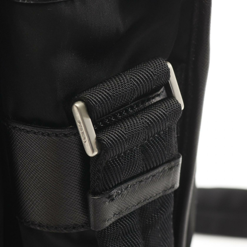 PRADA VIAGGIO 斜背包 V158 尼龍 Saffiano 皮革 黑色 二手-6