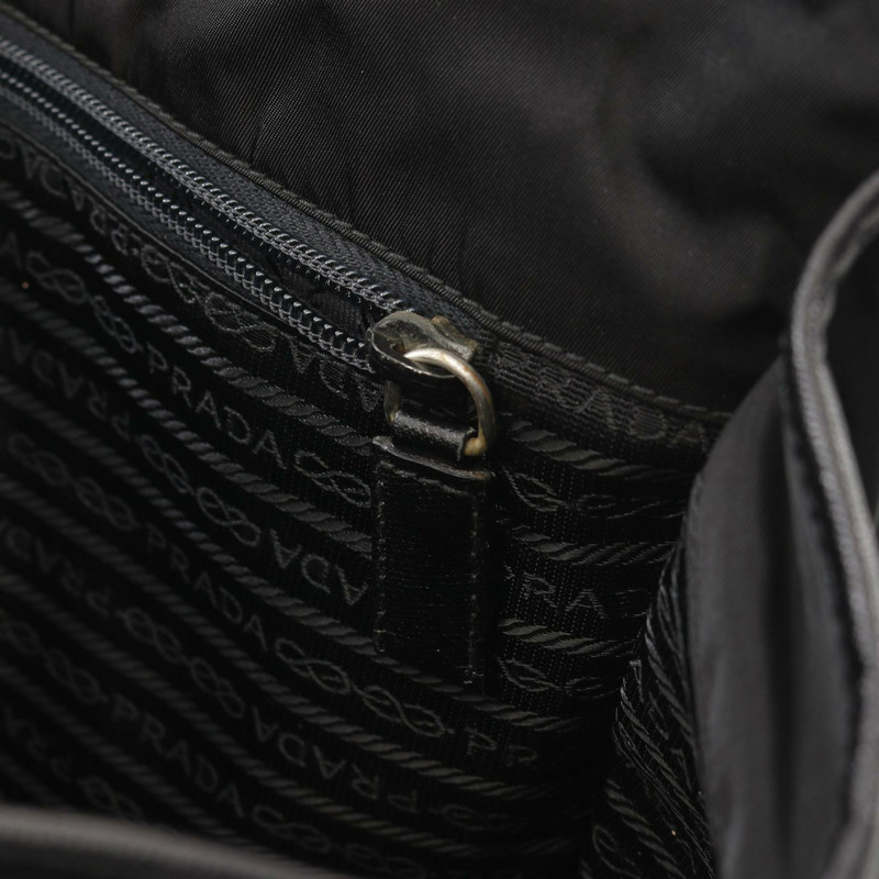 PRADA VIAGGIO 斜背包 V158 尼龍 Saffiano 皮革 黑色 二手-7