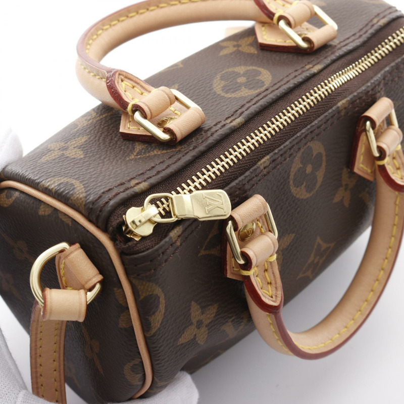 LOUIS VUITTON Nano Speedy 2way 肩背包 M61252 Monogram 帆布 二手 女士 LV-5