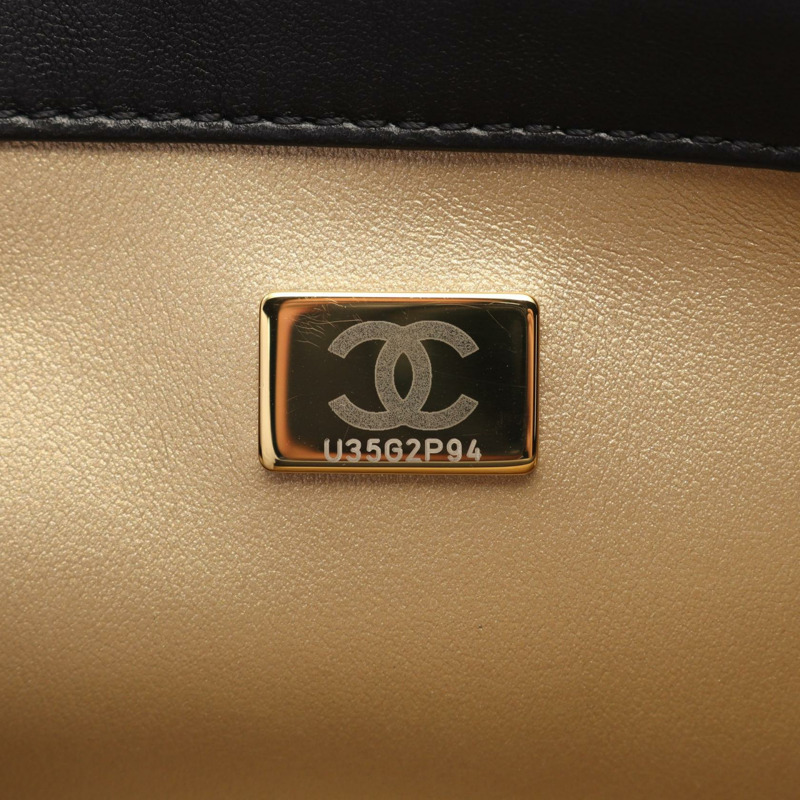 CHANEL Matelasse 鏈條單肩包 小羊皮 黑色 二手 GHW-4