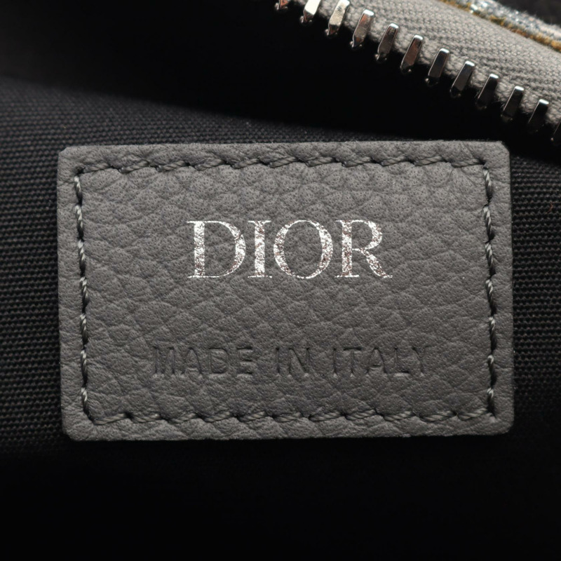 Christian Dior LINGOT26 Oblique 手提單肩斜背包 帆布皮革 灰色-3