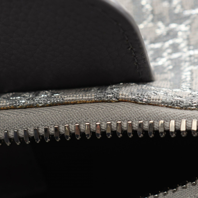 Christian Dior LINGOT26 Oblique 手提單肩斜背包 帆布皮革 灰色-4