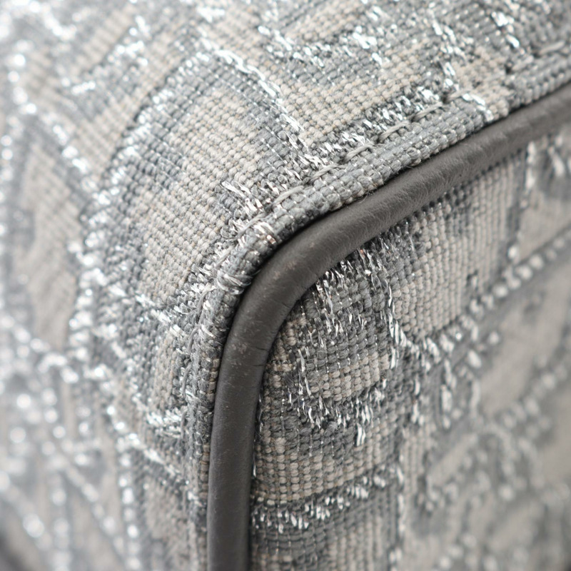 Christian Dior LINGOT26 Oblique 手提單肩斜背包 帆布皮革 灰色-5