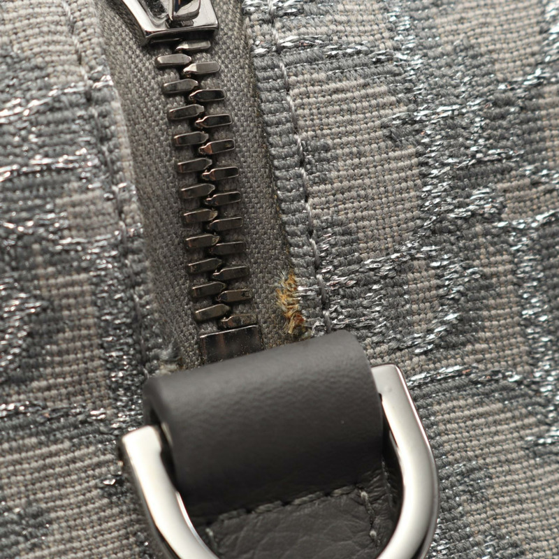 Christian Dior LINGOT26 Oblique 手提單肩斜背包 帆布皮革 灰色-6