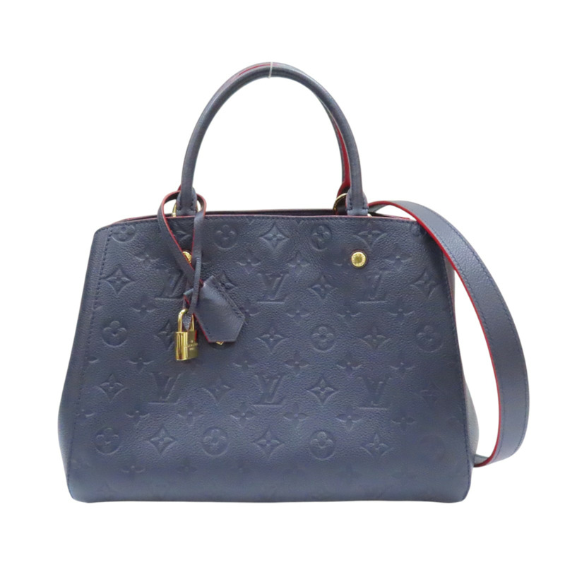 藍色壓花皮革 Montaigne MM 兩用包 M42746-0