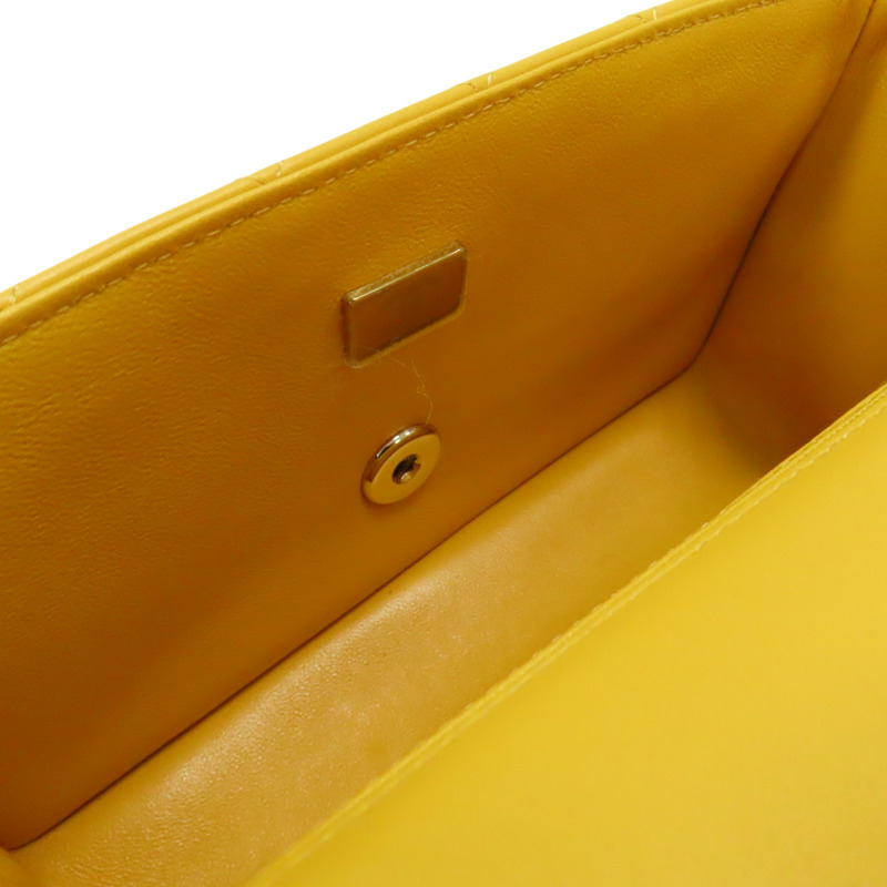 黃色 菱格紋皮革 COCO 20 兩用包【CHANEL 香奈兒】 AS2431-5