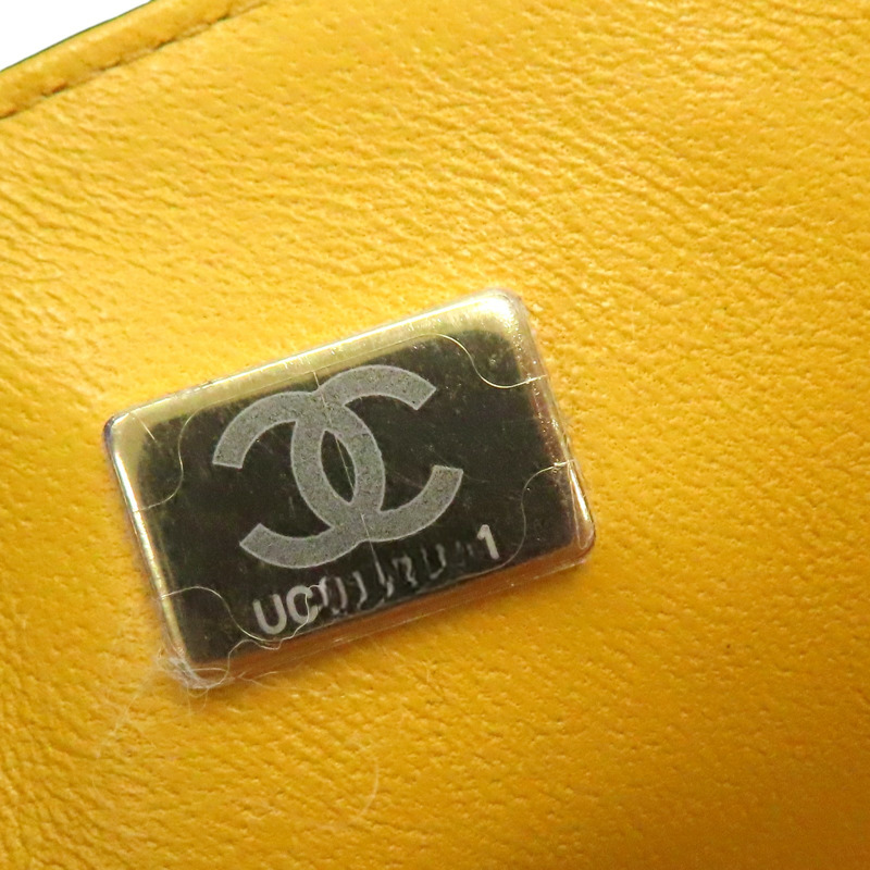 黃色 菱格紋皮革 COCO 20 兩用包【CHANEL 香奈兒】 AS2431-8