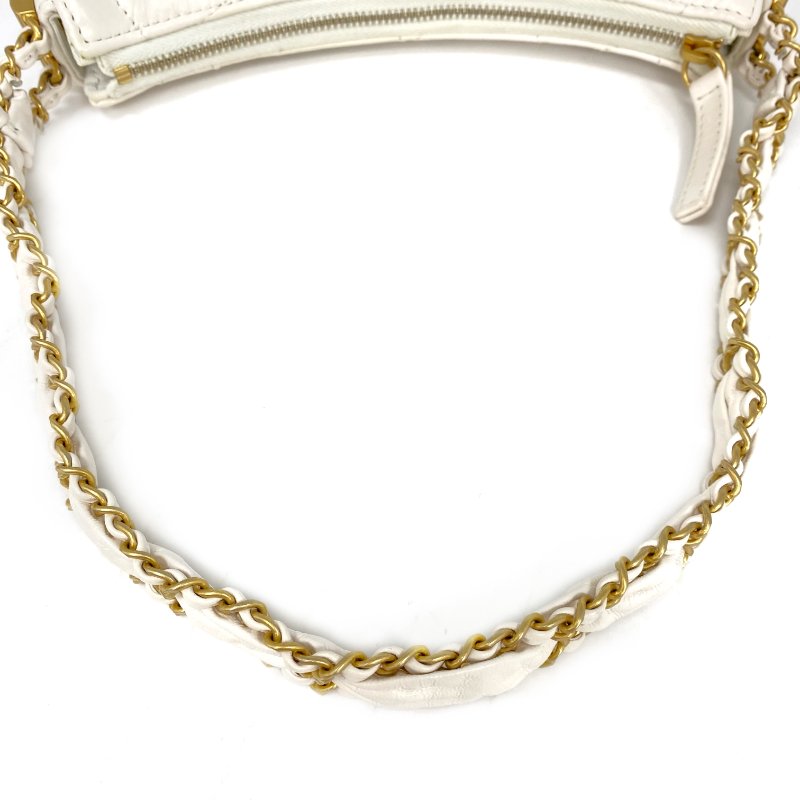 △ Chanel 香奈兒 Hobo White Calfskin Gold Tone Metal Chain Shoulder Bag AS4422 白色小牛皮金色金屬鏈條肩背袋 AS4422 -257009469-14
