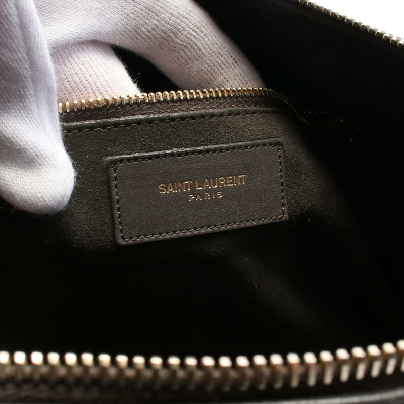 SAINT LAURENT PARIS 經典粗呢 6 兩用手提包 322049 皮革 灰色 二手 女士-3