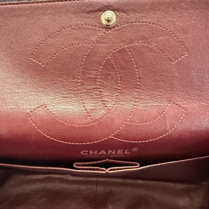 CHANEL 香奈兒 CHANEL 2.55 Large 銀釦 小羊皮 肩背包 黑色-7
