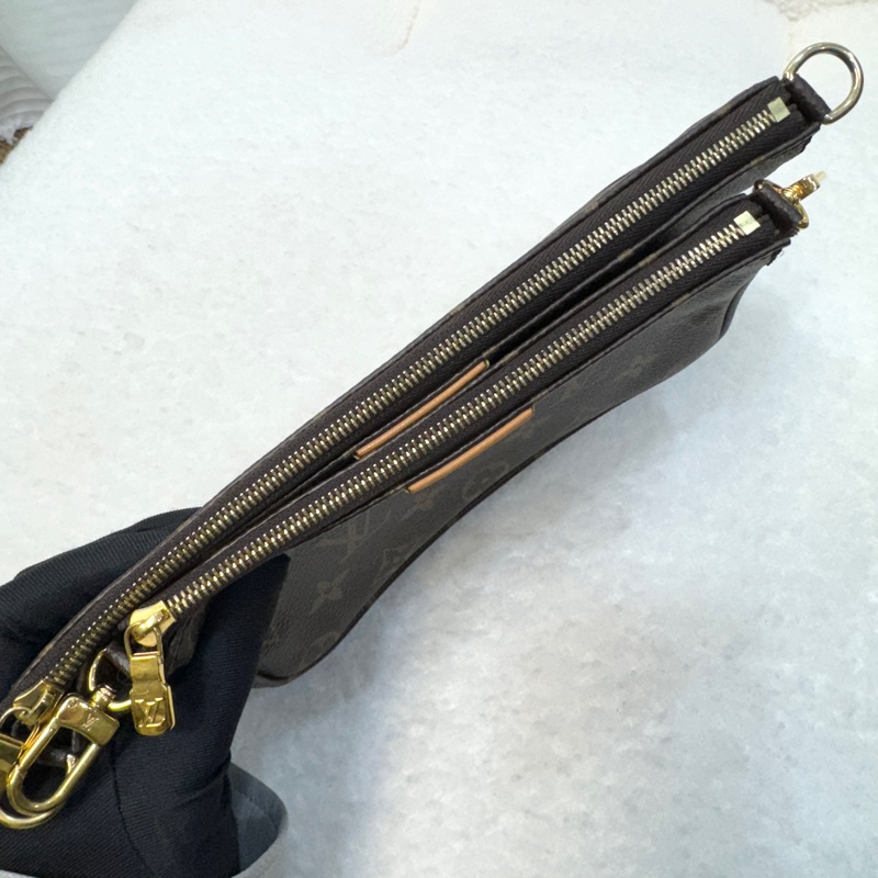 路易威登五合一麻將包LV原花綠背帶Pochette麻將包M44813-25