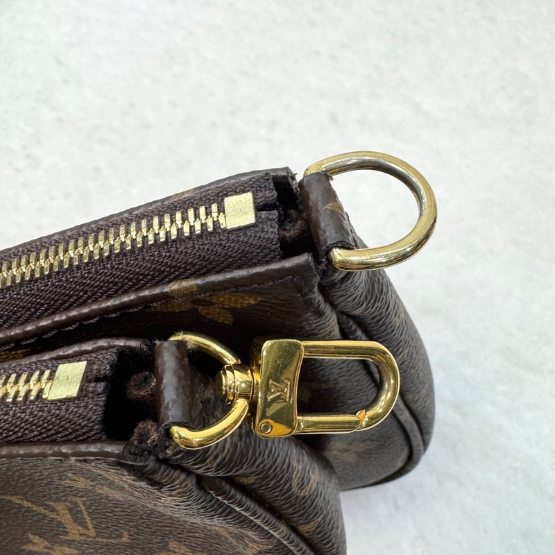 路易威登五合一麻將包LV原花綠背帶Pochette麻將包M44813-26