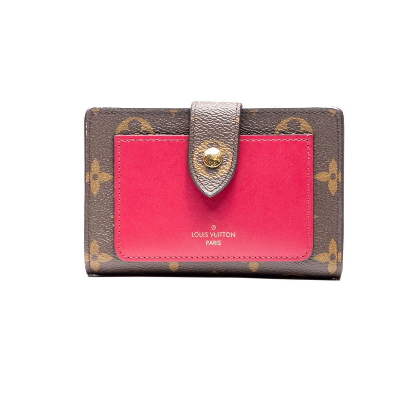 LOUIS VUITTON(路易威登) LV 錢包 桃紅皮配老花-0