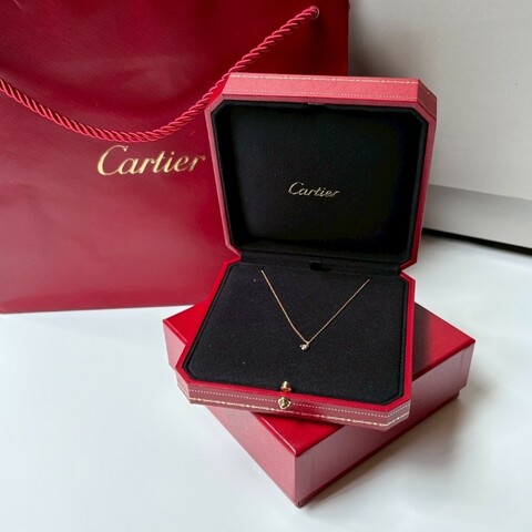 Cartier D'amour 玫瑰金單鑚項鍊