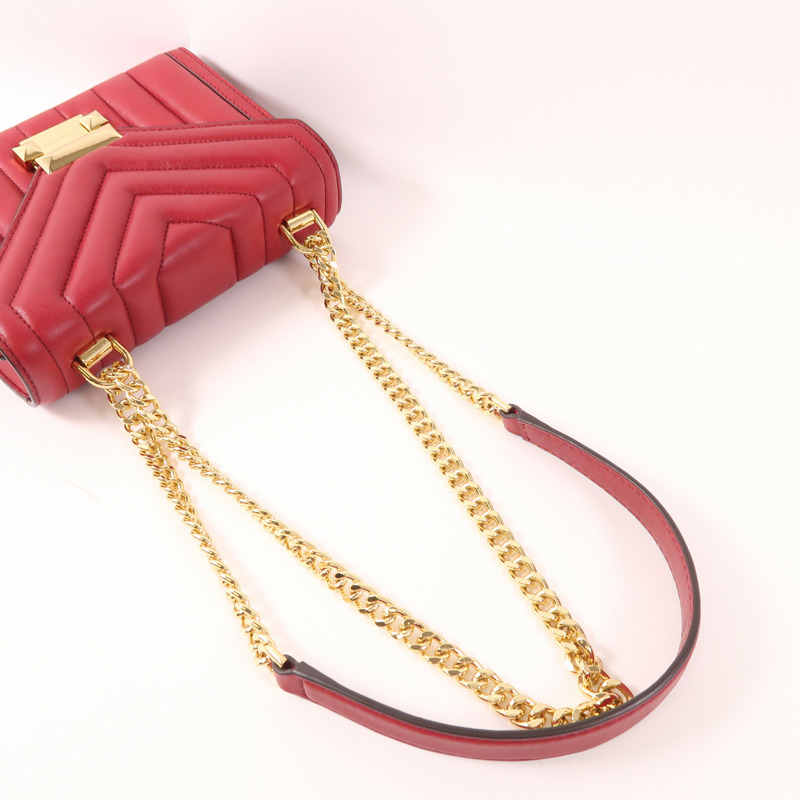 Michael Kors 羊皮皮革Shoulder Bag金扣鏈帶肩背袋-5
