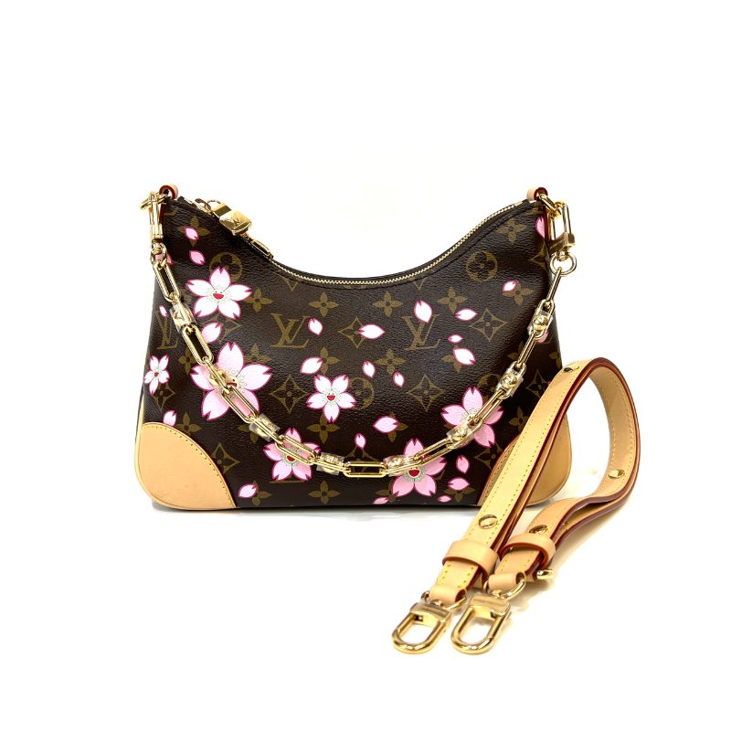 LV 原花金釦Boulogne PM肩斜背包M13625-0