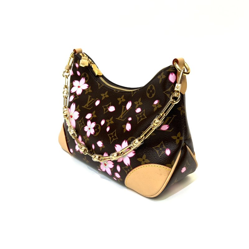 LV 原花金釦Boulogne PM肩斜背包M13625-2