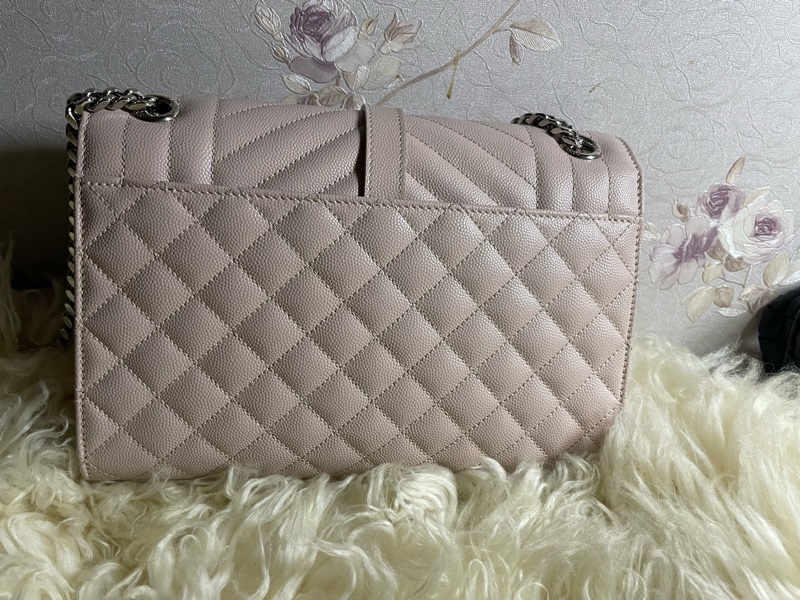 YSL 聖羅蘭 粉米 Envelope魚子醬牛皮信封包-3