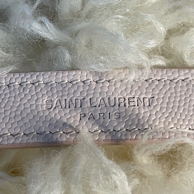 YSL 聖羅蘭 粉米 Envelope魚子醬牛皮信封包-6