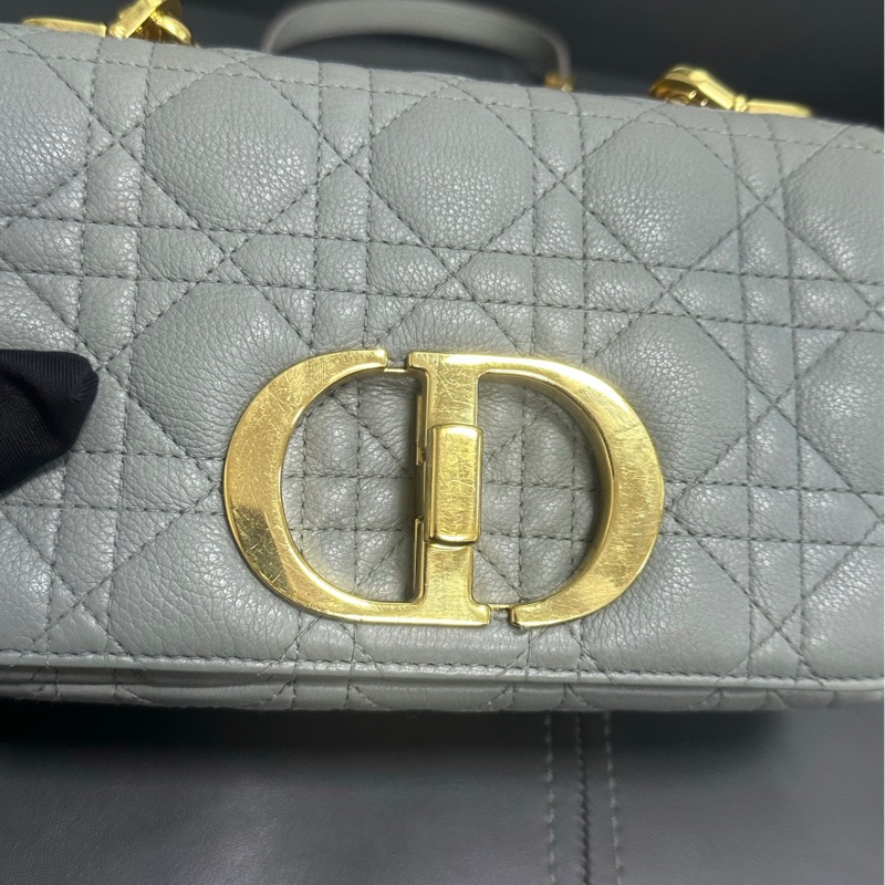 Dior Caro bag 小號 霧霾藍金扣-17