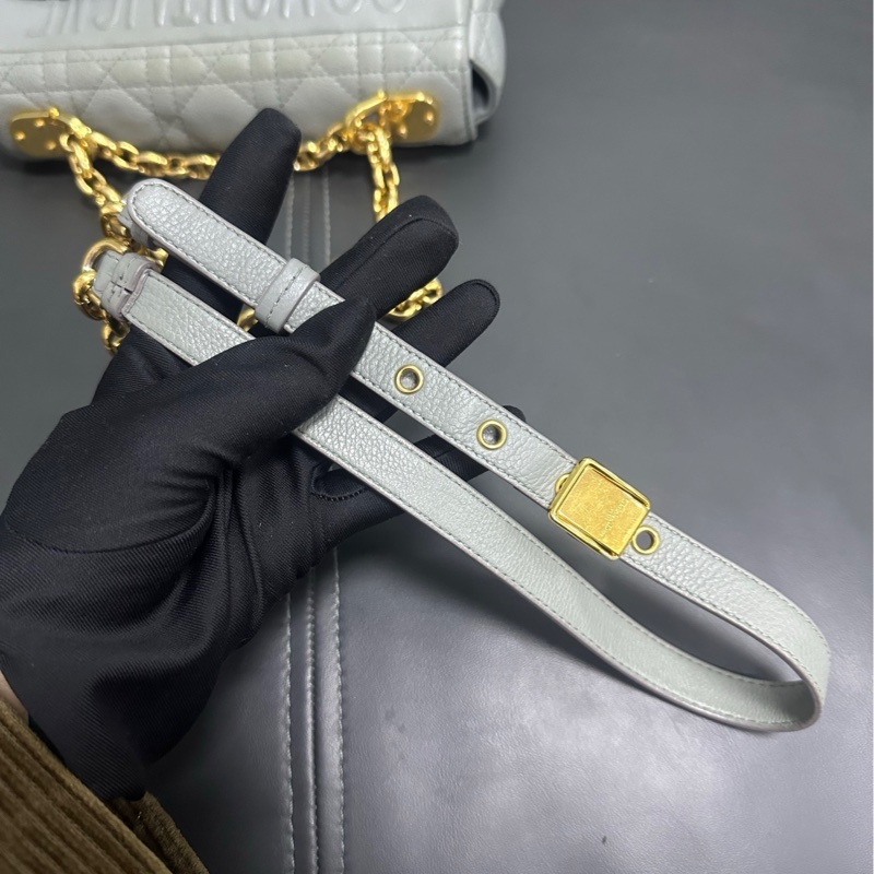 Dior Caro bag 小號 霧霾藍金扣-21