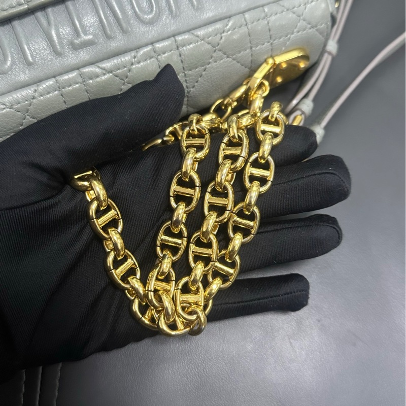 Dior Caro bag 小號 霧霾藍金扣-22