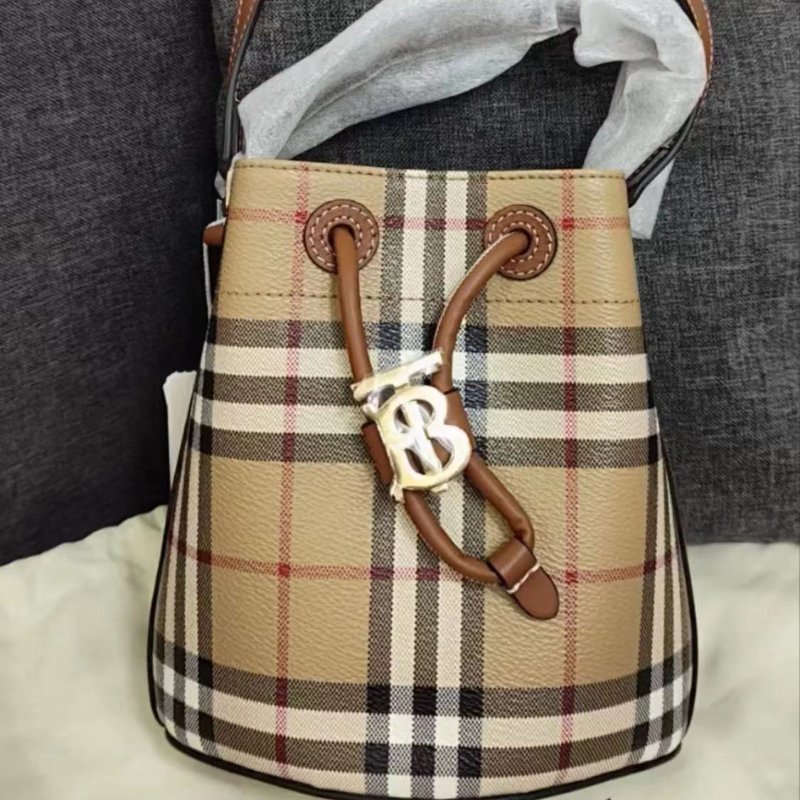burberry格紋迷你水桶包手提包斜背包 全新-0