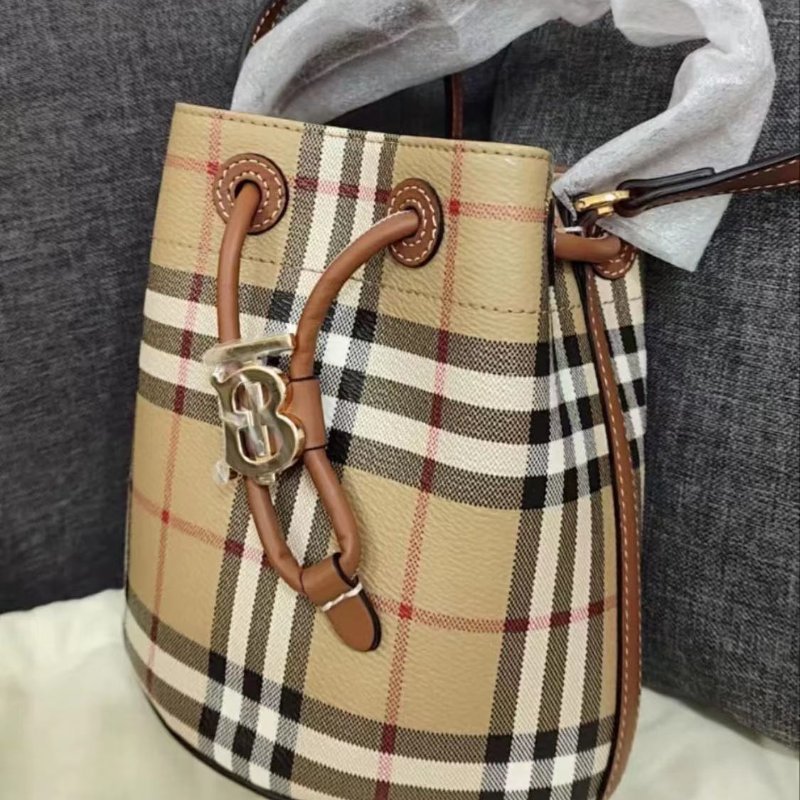 burberry格紋迷你水桶包手提包斜背包 全新-1