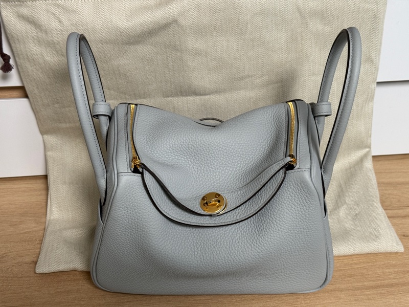 Hermès 愛瑪仕Lindy26包- K印2025年- 冰川藍（淺灰藍色）-7