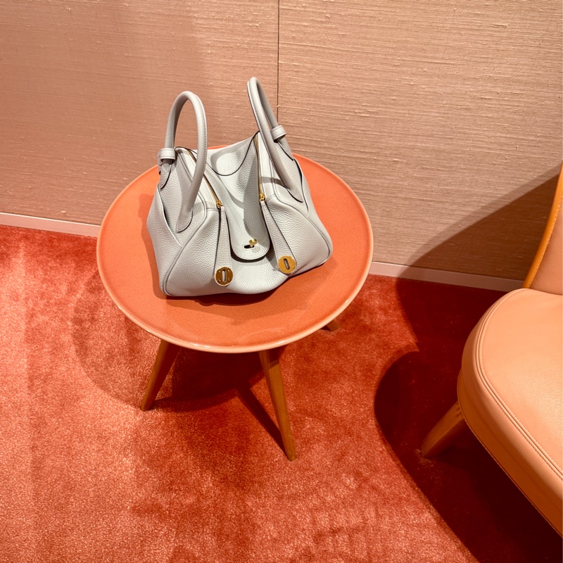 Hermès 愛瑪仕Lindy26包- K印2025年- 冰川藍（淺灰藍色）-15
