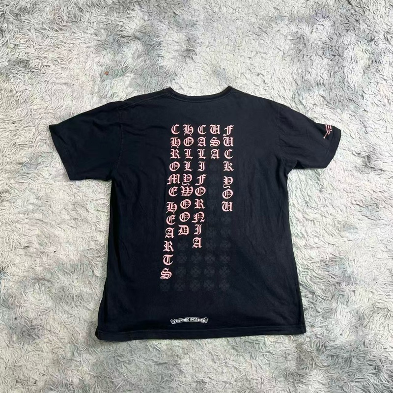 Chrome Hearts 克羅心 梵文 黑色短袖 粉字短袖-1