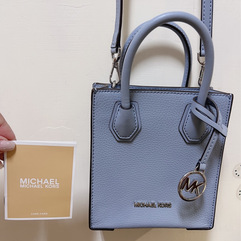 MICHAEL KORS MK MERCER 荔枝皮琴譜包 天空藍-9