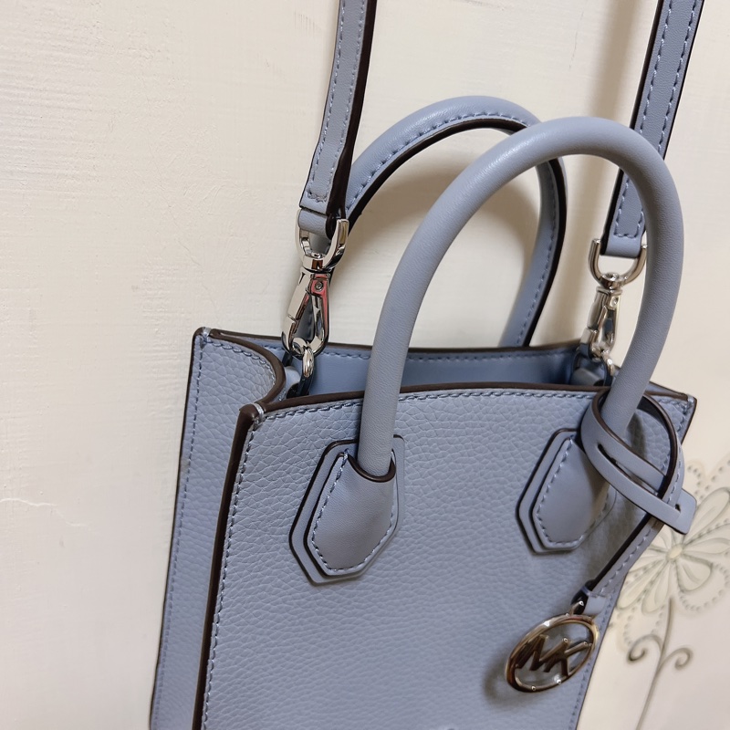 MICHAEL KORS MK MERCER 荔枝皮琴譜包 天空藍-21