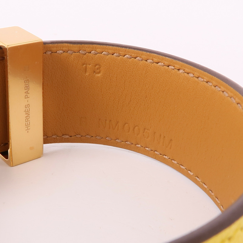 HERMES 【激減優惠】Swift皮革Collier de Chien bracelet金扣手鐲-8