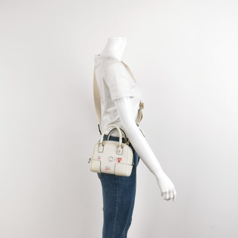 9❤Loewe Amazona16羅意威白色牛皮波士頓斜挎單肩包-1