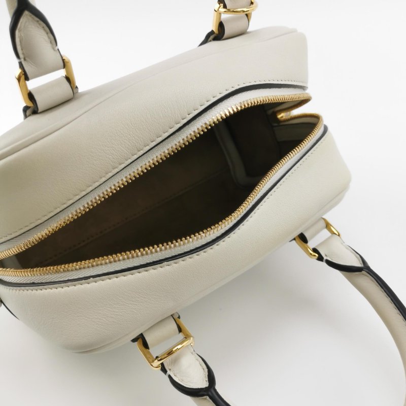 9❤Loewe Amazona16羅意威白色牛皮波士頓斜挎單肩包-5