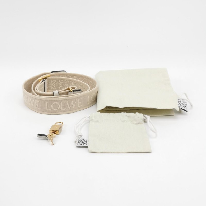 9❤Loewe Amazona16羅意威白色牛皮波士頓斜挎單肩包-7