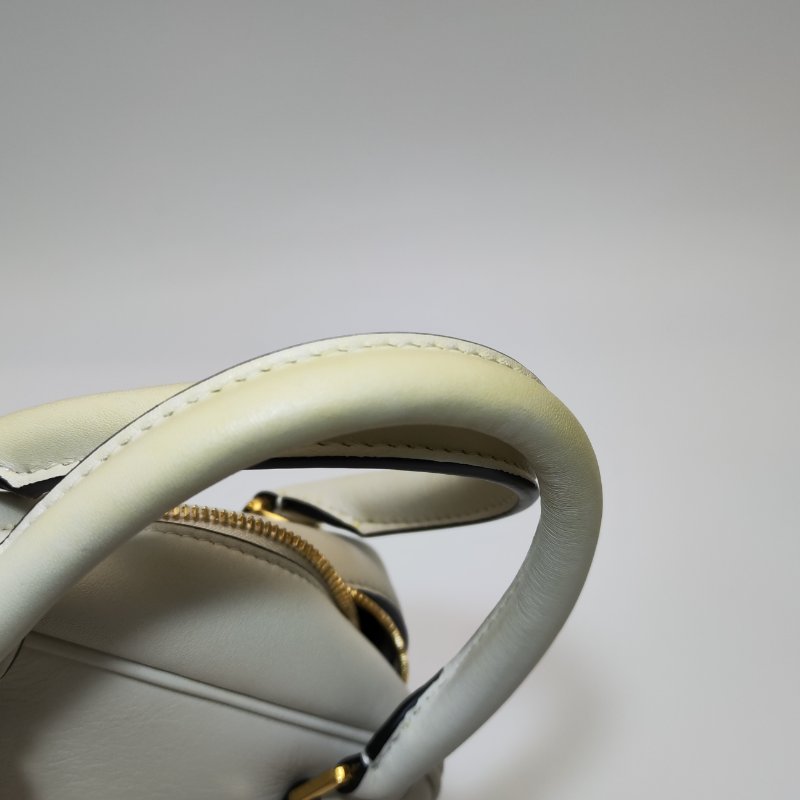 9❤Loewe Amazona16羅意威白色牛皮波士頓斜挎單肩包-15