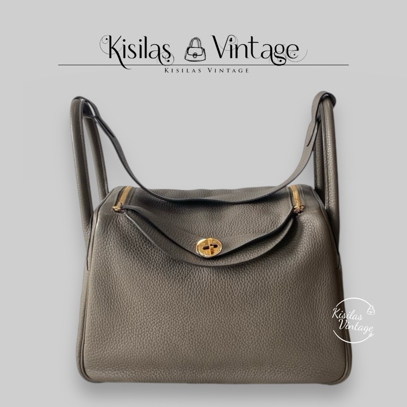 Hermes Lindy 30 錫器灰金扣-0